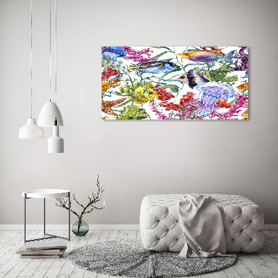 Cuadro canvas moderno de gran formato horizontal Arrecife de coral