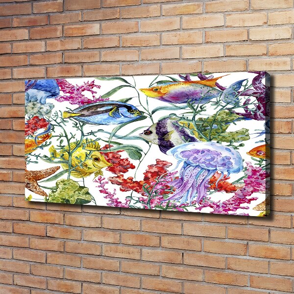 Cuadro canvas moderno de gran formato horizontal Arrecife de coral