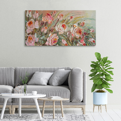 Cuadro canvas con impresión uv duradera horizontal Rosas