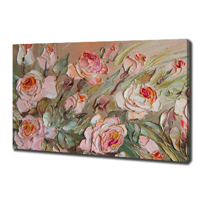 Cuadro canvas con impresión uv duradera horizontal Rosas