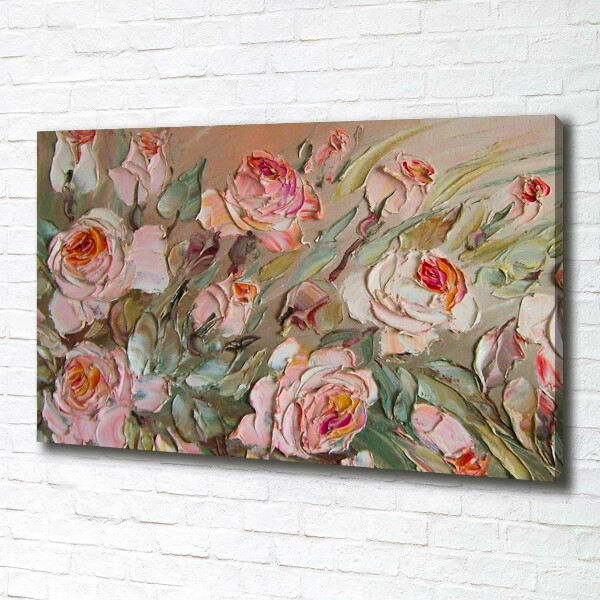 Cuadro canvas con impresión uv duradera horizontal Rosas