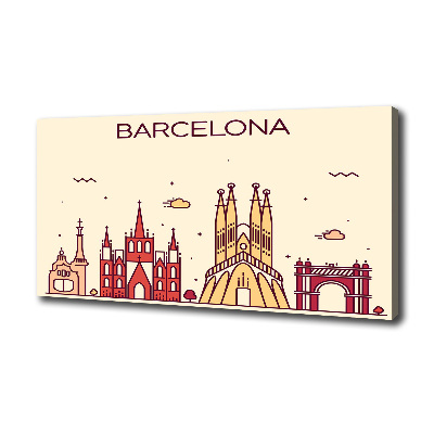 Cuadro canvas con impresión uv duradera horizontal La inscripción Barcelona