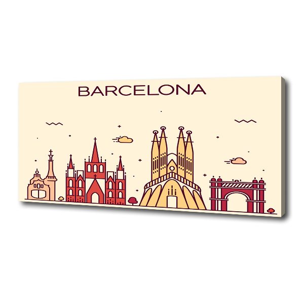Cuadro canvas con impresión uv duradera horizontal La inscripción Barcelona