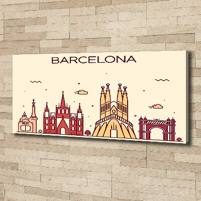 Cuadro canvas con impresión uv duradera horizontal La inscripción Barcelona