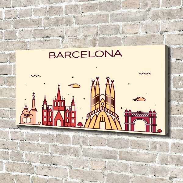 Cuadro canvas con impresión uv duradera horizontal La inscripción Barcelona