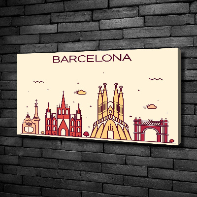 Cuadro canvas con impresión uv duradera horizontal La inscripción Barcelona
