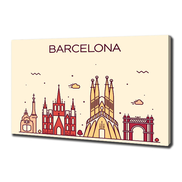 Cuadro canvas con impresión uv duradera horizontal La inscripción Barcelona