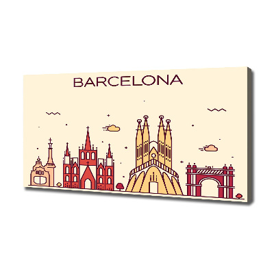 Cuadro canvas con impresión uv duradera horizontal La inscripción Barcelona