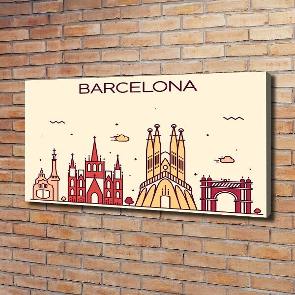 Cuadro canvas con impresión uv duradera horizontal La inscripción Barcelona