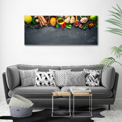 Cuadro canvas moderno de gran formato horizontal Hierbas y especias