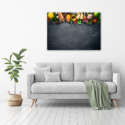 Cuadro canvas moderno de gran formato horizontal Hierbas y especias