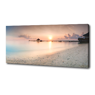 Cuadro canvas moderno de gran formato horizontal Playa de Maldivas