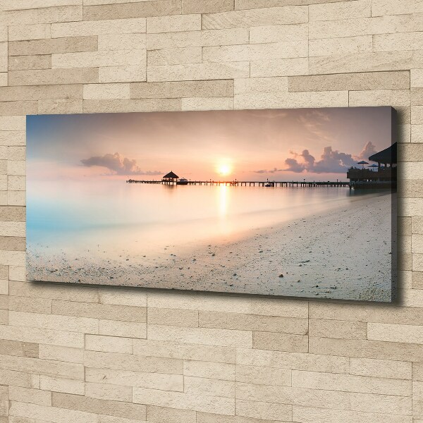 Cuadro canvas moderno de gran formato horizontal Playa de Maldivas