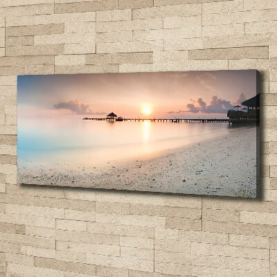 Cuadro canvas moderno de gran formato horizontal Playa de Maldivas