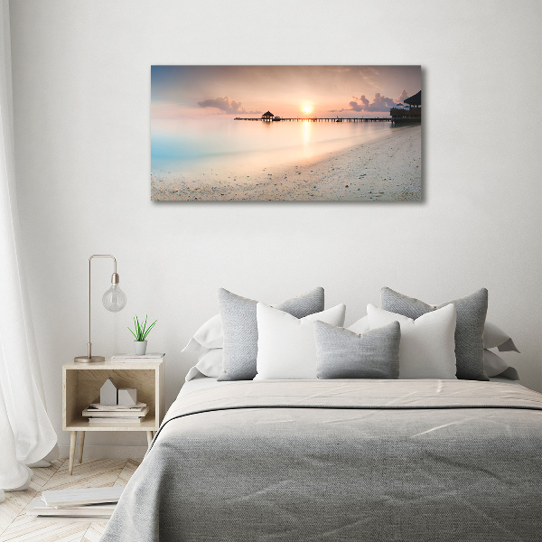 Cuadro canvas moderno de gran formato horizontal Playa de Maldivas