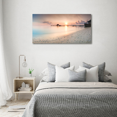 Cuadro canvas moderno de gran formato horizontal Playa de Maldivas