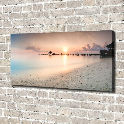 Cuadro canvas moderno de gran formato horizontal Playa de Maldivas