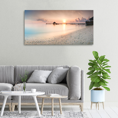Cuadro canvas moderno de gran formato horizontal Playa de Maldivas