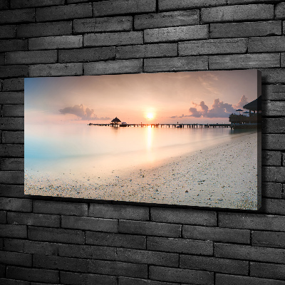 Cuadro canvas moderno de gran formato horizontal Playa de Maldivas