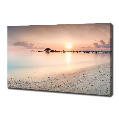 Cuadro canvas moderno de gran formato horizontal Playa de Maldivas
