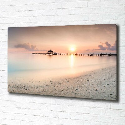 Cuadro canvas moderno de gran formato horizontal Playa de Maldivas