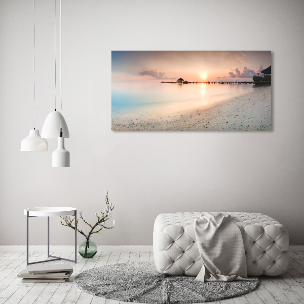 Cuadro canvas moderno de gran formato horizontal Playa de Maldivas