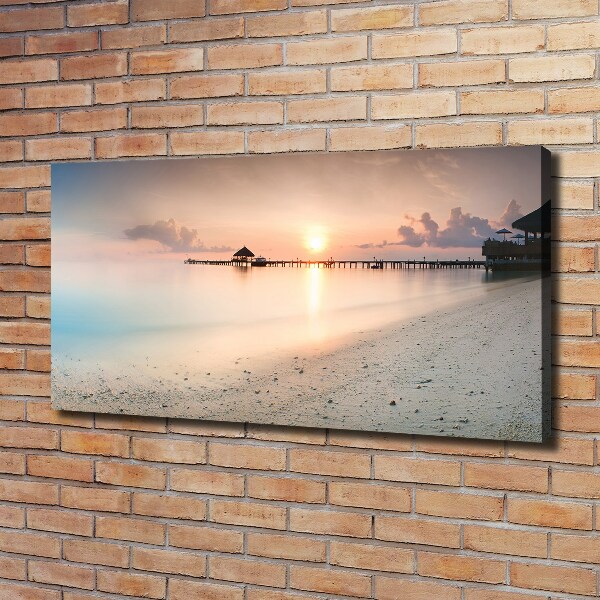 Cuadro canvas moderno de gran formato horizontal Playa de Maldivas