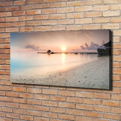 Cuadro canvas moderno de gran formato horizontal Playa de Maldivas
