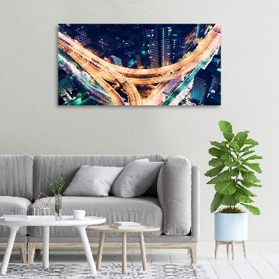 Cuadro canvas con impresión uv duradera horizontal Autopista de Tokio