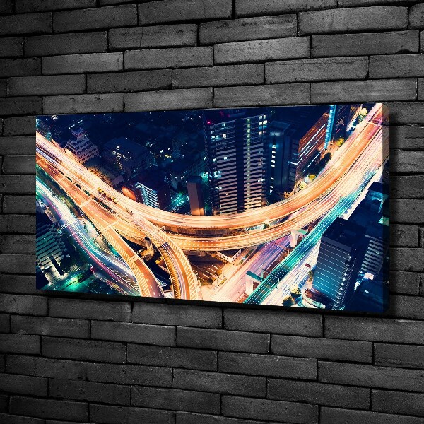 Cuadro canvas con impresión uv duradera horizontal Autopista de Tokio