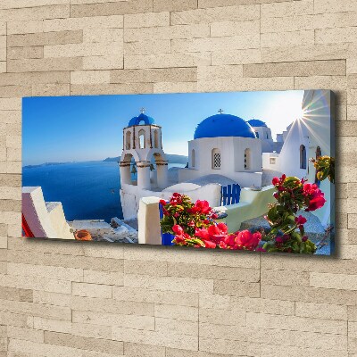 Cuadro canvas moderno de gran formato horizontal Santorini, Grecia