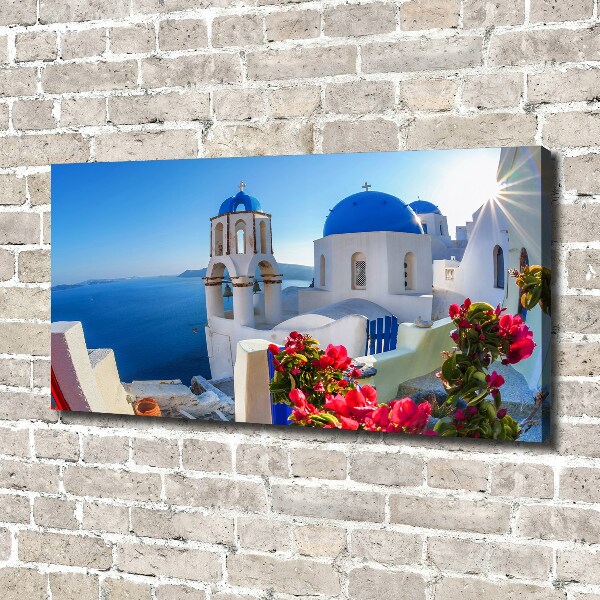 Cuadro canvas moderno de gran formato horizontal Santorini, Grecia
