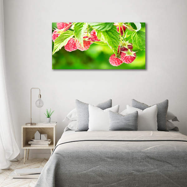 Cuadro canvas con impresión uv duradera horizontal Frambuesas en el jardín