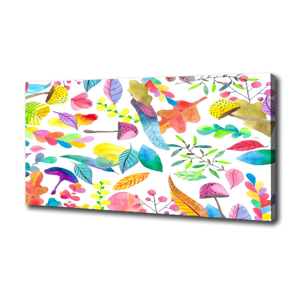 Cuadro canvas moderno de gran formato horizontal Patrón floral