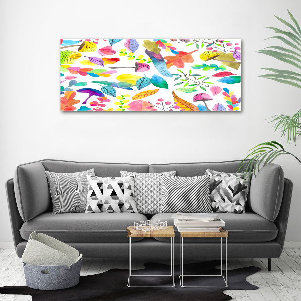 Cuadro canvas moderno de gran formato horizontal Patrón floral