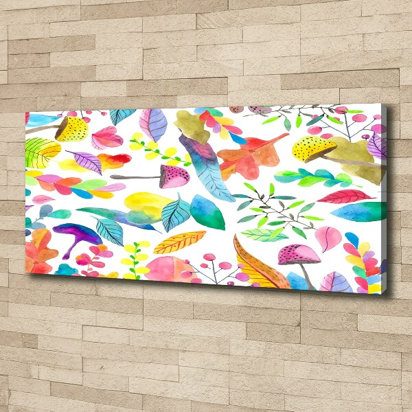 Cuadro canvas moderno de gran formato horizontal Patrón floral