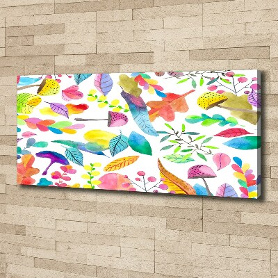 Cuadro canvas moderno de gran formato horizontal Patrón floral