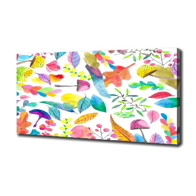 Cuadro canvas moderno de gran formato horizontal Patrón floral