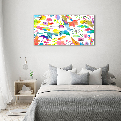 Cuadro canvas moderno de gran formato horizontal Patrón floral