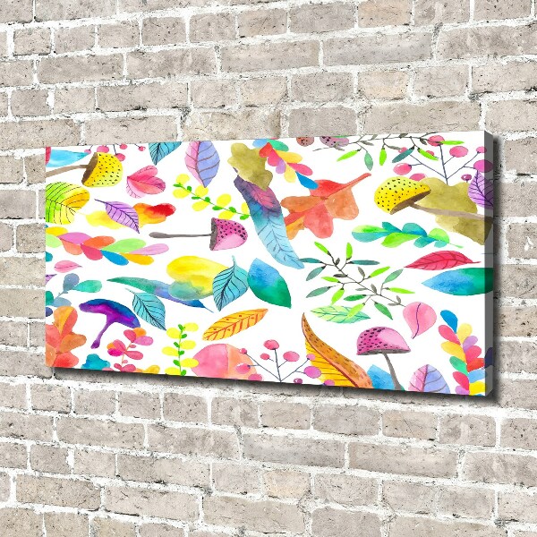 Cuadro canvas moderno de gran formato horizontal Patrón floral