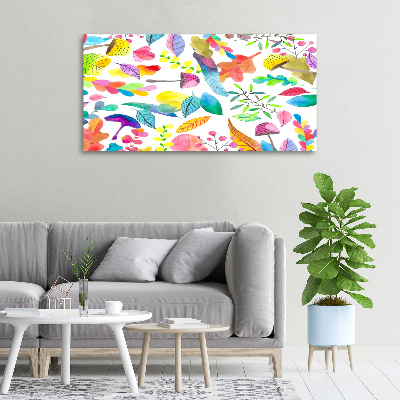 Cuadro canvas moderno de gran formato horizontal Patrón floral