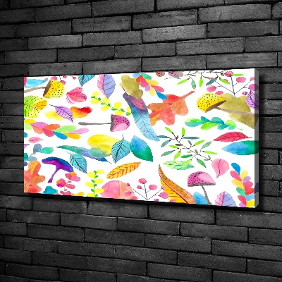 Cuadro canvas moderno de gran formato horizontal Patrón floral
