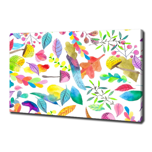 Cuadro canvas moderno de gran formato horizontal Patrón floral
