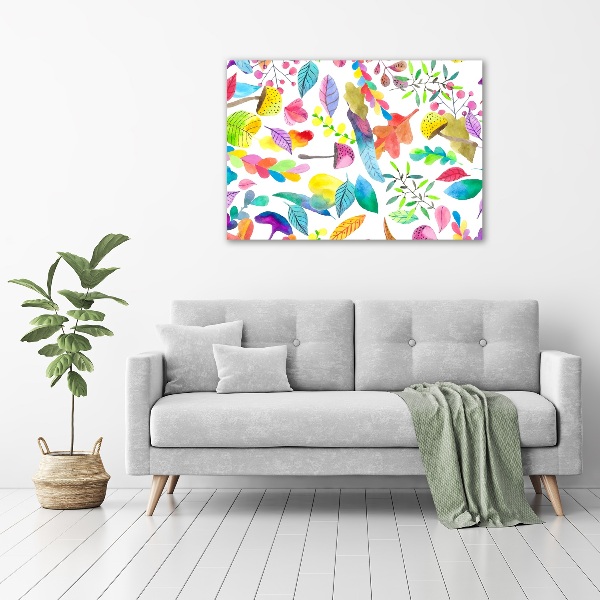 Cuadro canvas moderno de gran formato horizontal Patrón floral