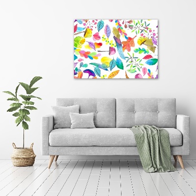Cuadro canvas moderno de gran formato horizontal Patrón floral