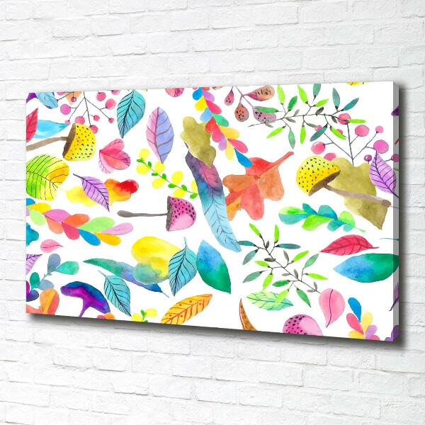 Cuadro canvas moderno de gran formato horizontal Patrón floral