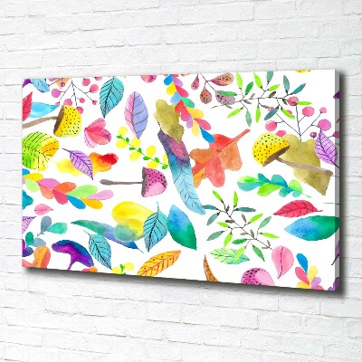 Cuadro canvas moderno de gran formato horizontal Patrón floral