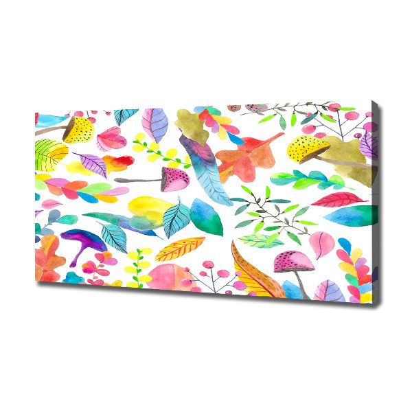 Cuadro canvas moderno de gran formato horizontal Patrón floral