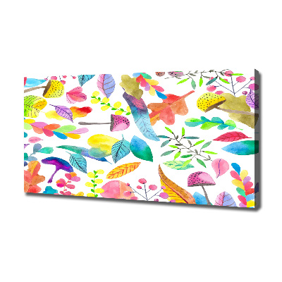 Cuadro canvas moderno de gran formato horizontal Patrón floral