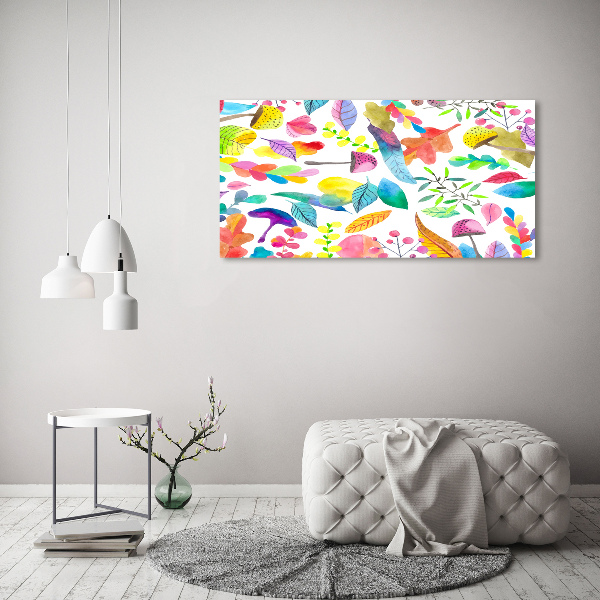 Cuadro canvas moderno de gran formato horizontal Patrón floral